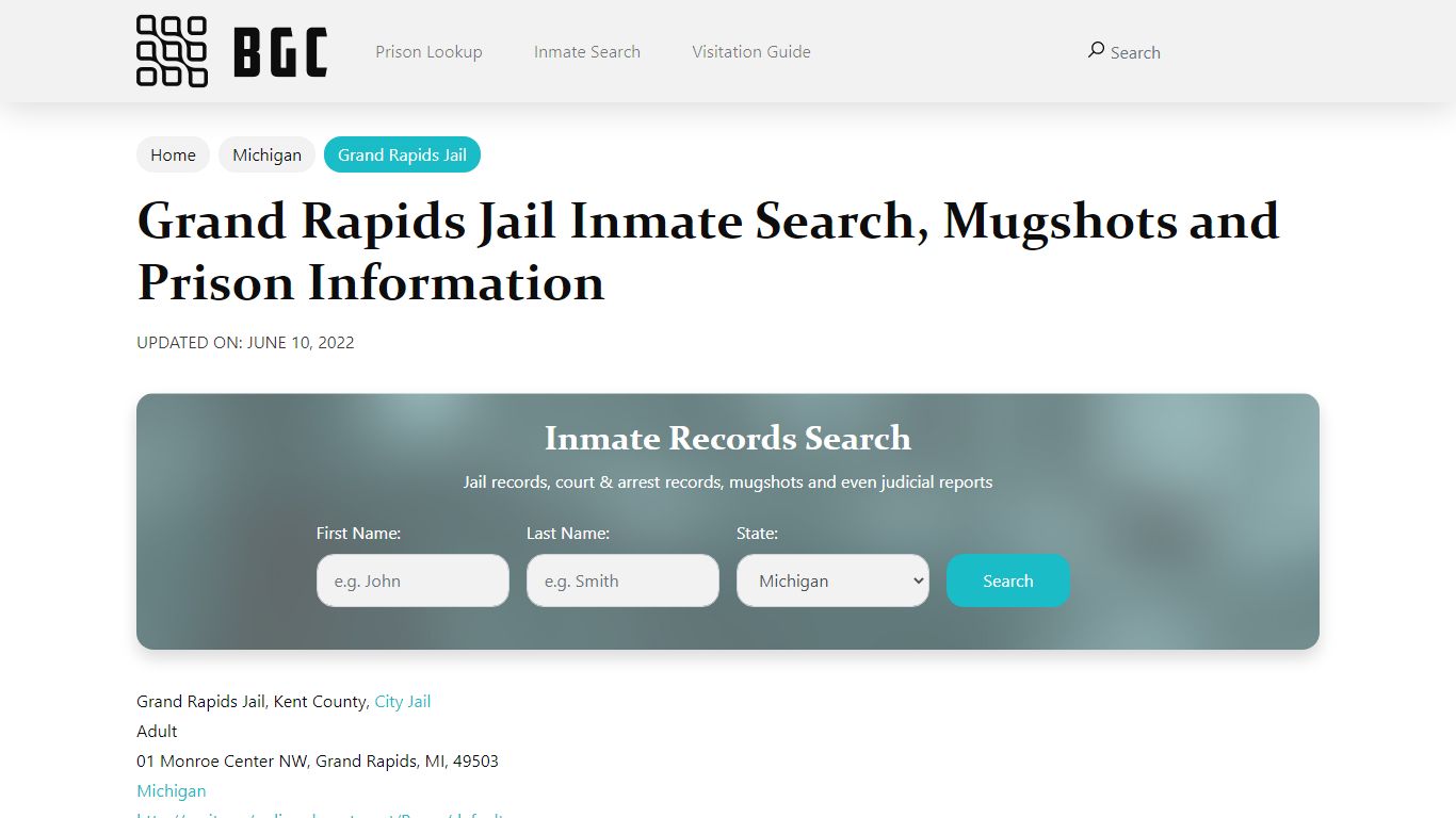 Grand Rapids Jail Inmate Search, Mugshots, Visitation ...