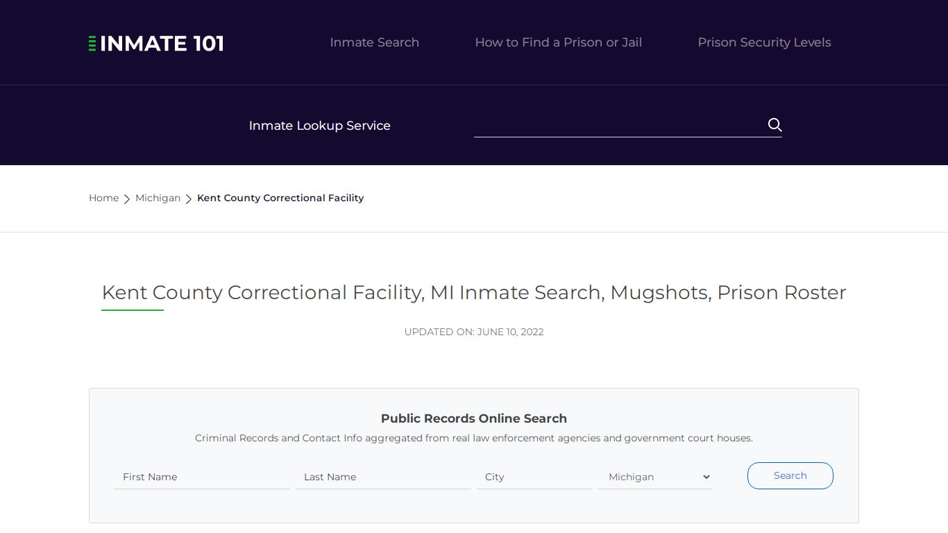 Kent County Correctional Facility, MI Inmate Search ...